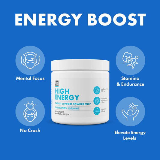 Yes You Can! Shake Booster scoop poured into a glass for easy energy.