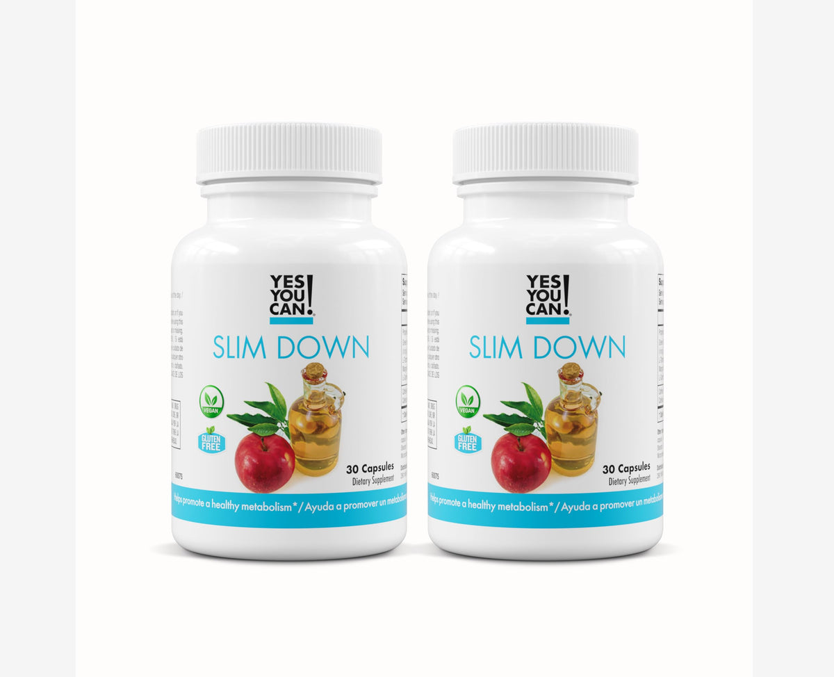 Yes You Can Slim Down bottle on a clean surface, convenient daily energy-support capsule routine.
