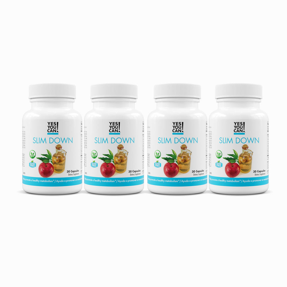 Yes You Can Slim Down bottle featuring capsules for daily energy and metabolism support.