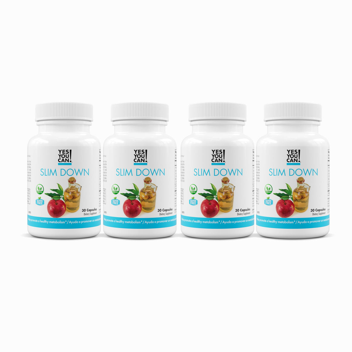 Yes You Can Slim Down bottle featuring capsules for daily energy and metabolism support.