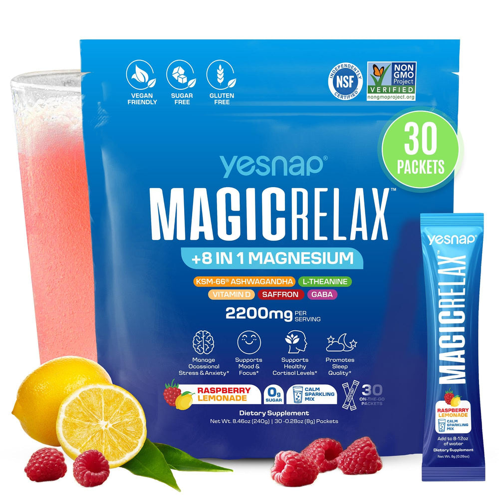 Yesnap MAGICRELAX bottle front view suggesting a calm daily routine