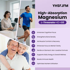 YHSFJFM bottle label nutrition facts showing 180 mg magnesium per serving
