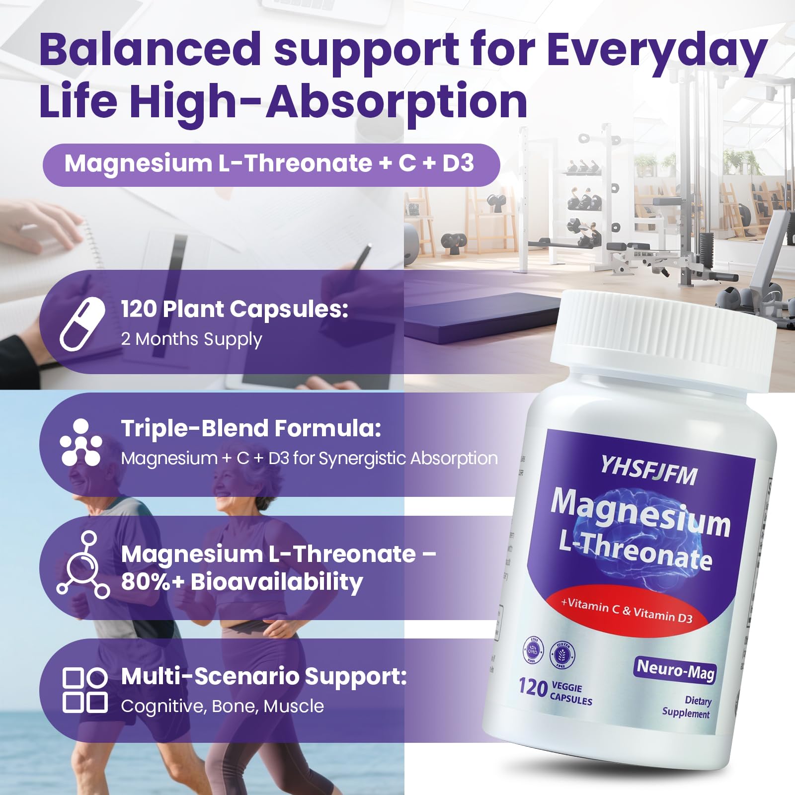 YHSFJFM daily dosage two capsules for a 60-serving two-month supply