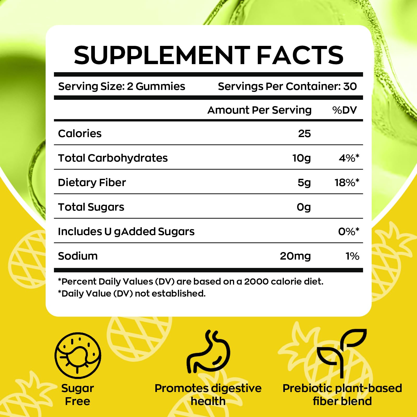 Close-up of pineapple flavor and chewy texture of Yidout gummies