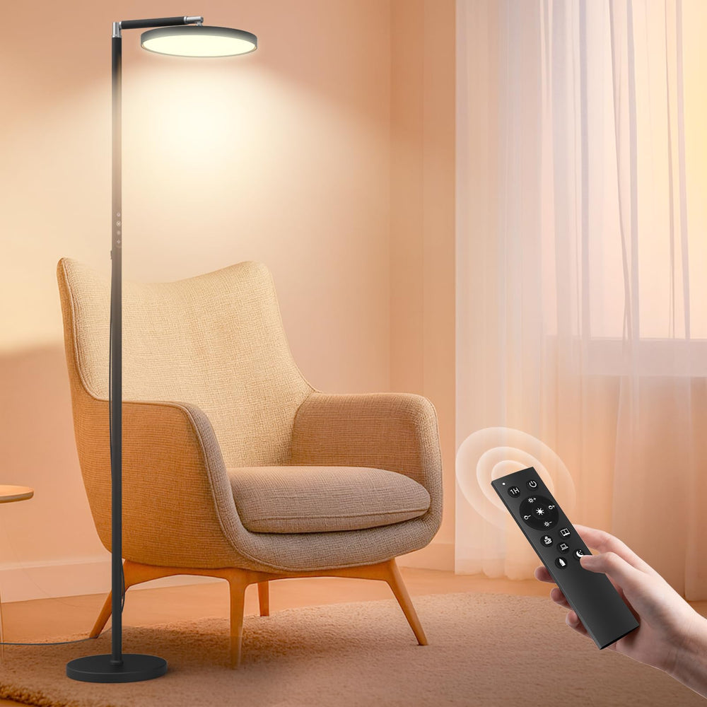 Yikola Light Floor Lamp delivers 12,000 lux UV-free daylight for clarity and focus.