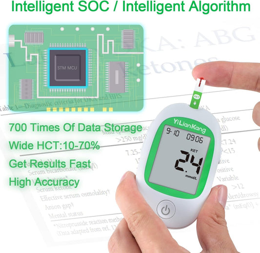 YiLianKang 8-electrode ketone test strips for high accuracy and minimal interference.