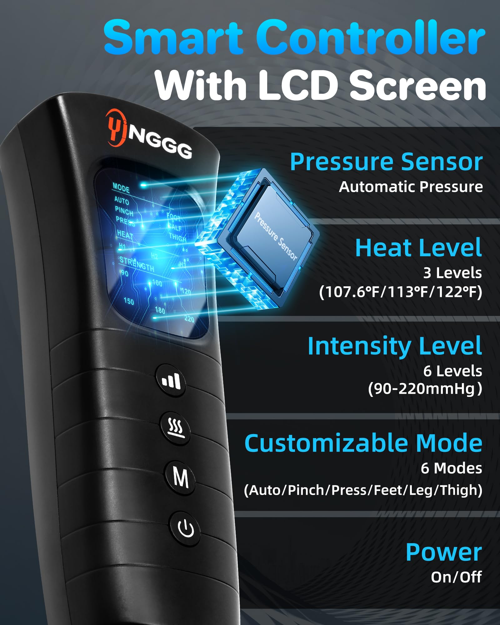 YINGGG control panel enabling quick mode and level changes