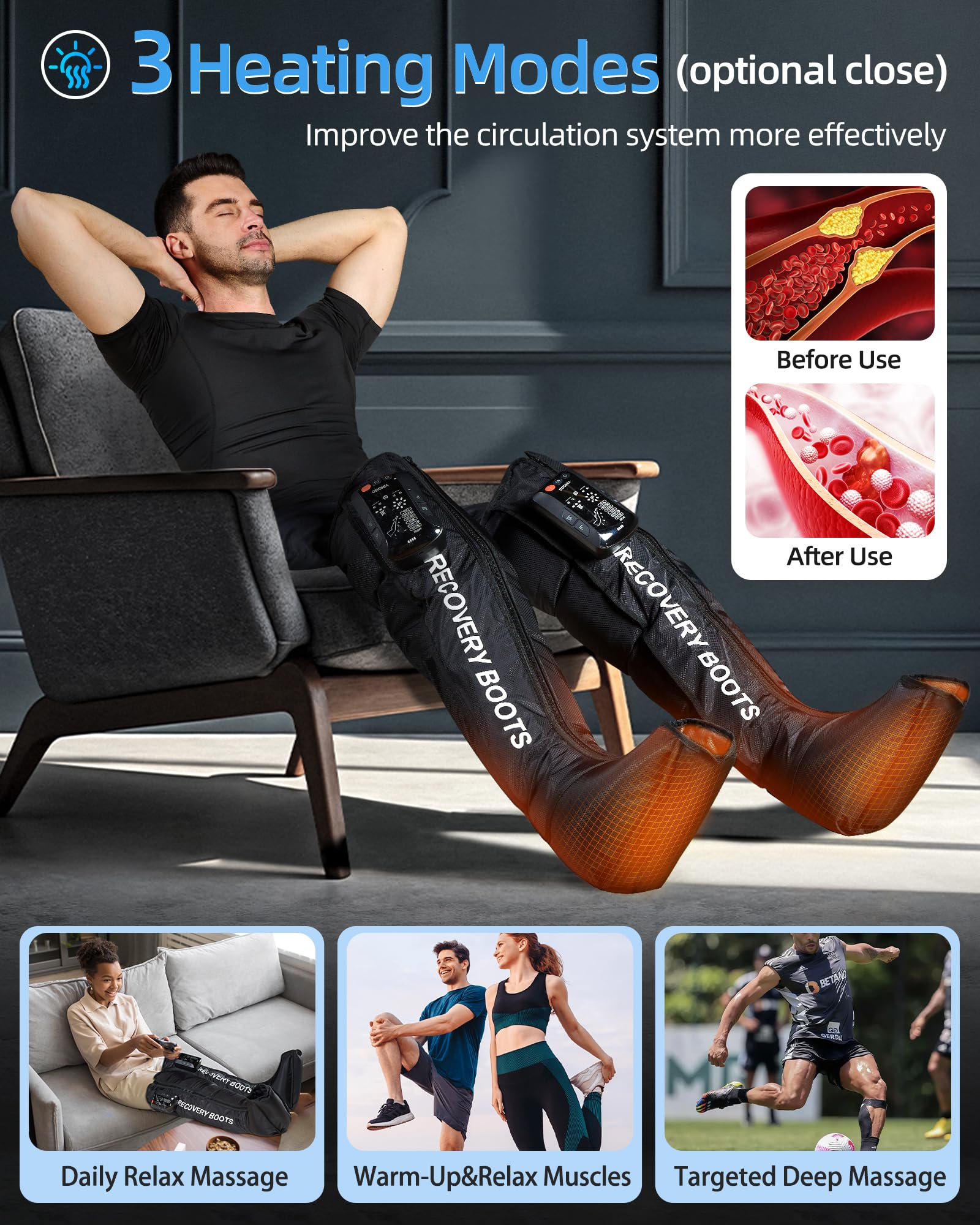 YINGGG leg massager includes crossbody bag for easy storage and travel.