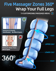 YINGGG leg massager shows independent controllers for personalized one-leg sessions.