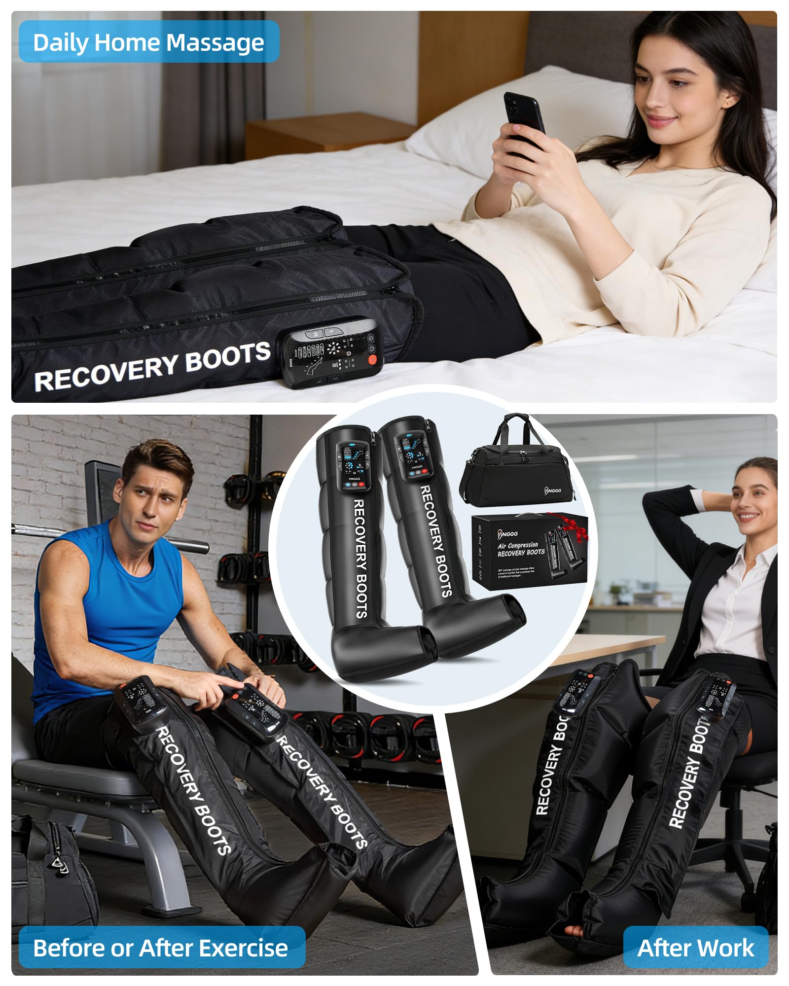 YINGGG leg massager smart memory function remembers your preferred settings.