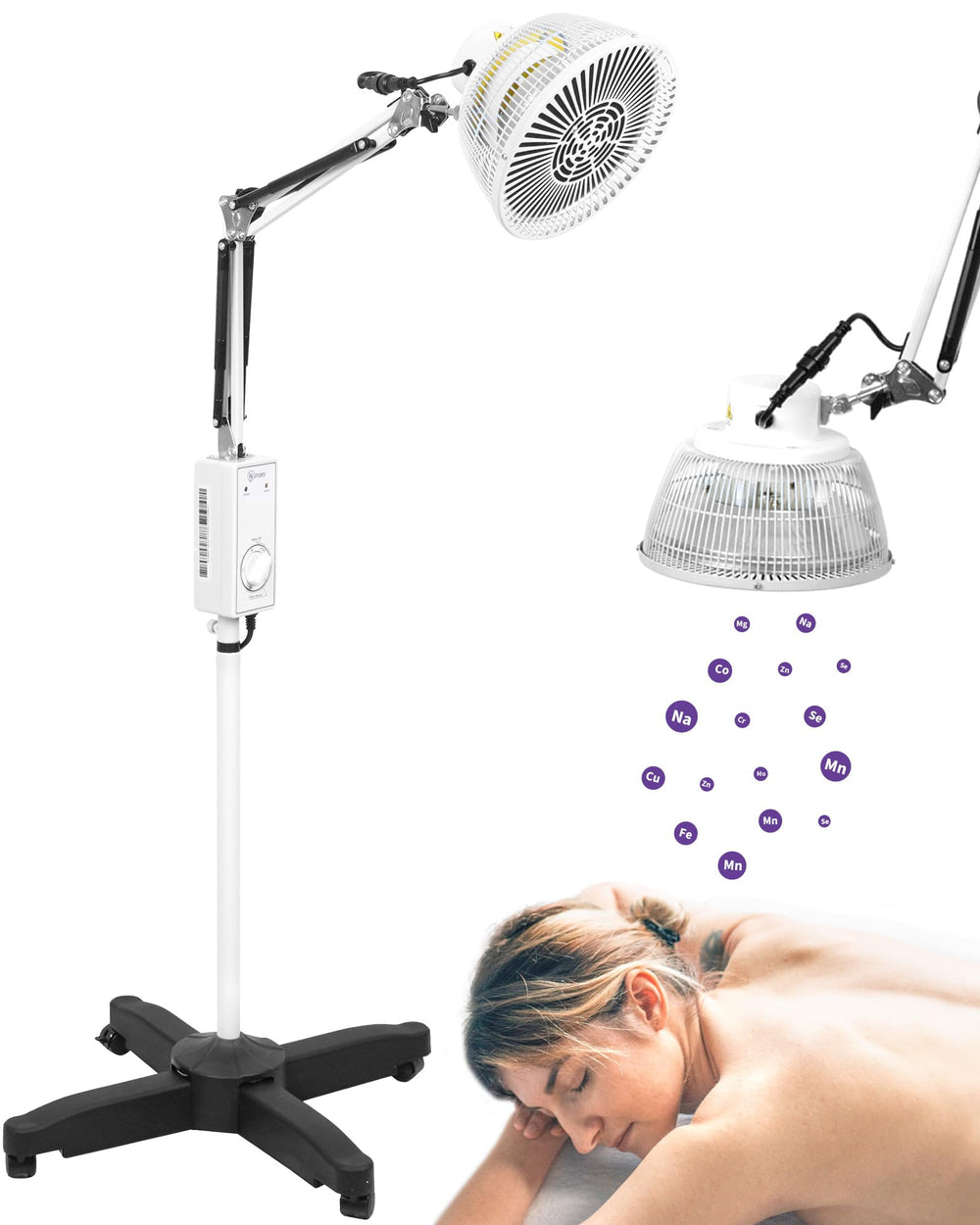 YKinaes TDP lamp mineral plate close-up delivering steady warmth for comfort.