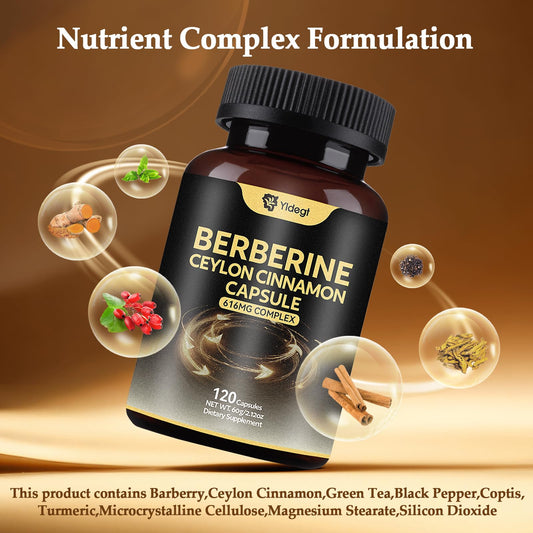 Yldegt Berberine capsules close-up showing easy-to-take form