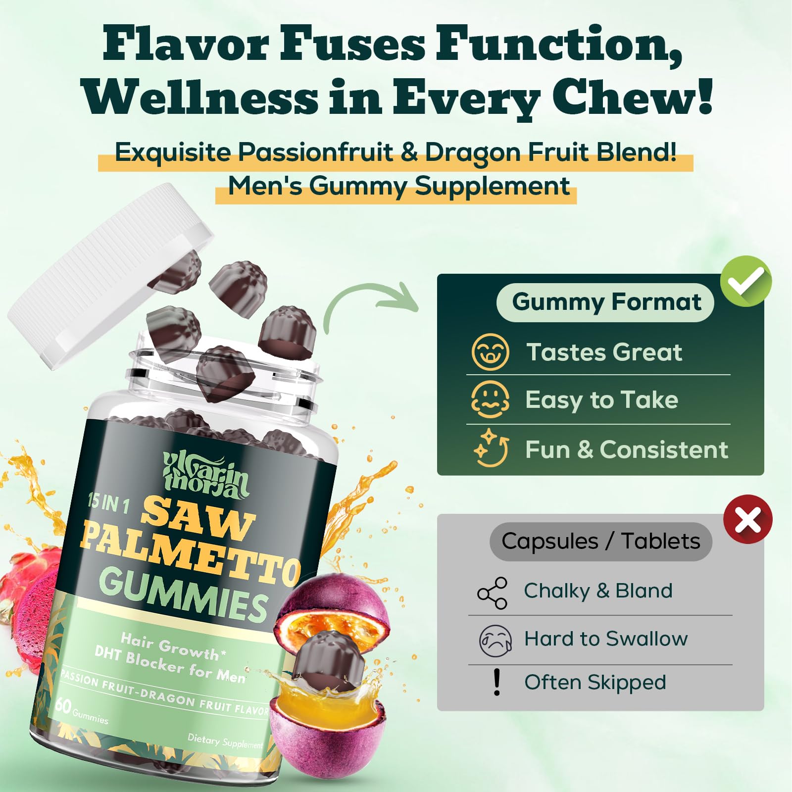 YLVARIN THORIA Gummies front packaging with USA-made badge