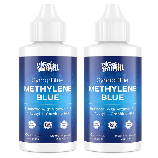 YLVARIN THORIA Methylene Blue Drops bottle shows clear focus support in a compact bottle
