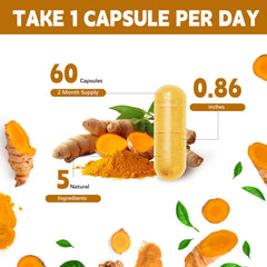 YMINGKJ turmeric blend label highlights curcuminoids and black pepper for enhanced absorption