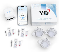 YO Home Sperm Test app flow guiding users through private testing