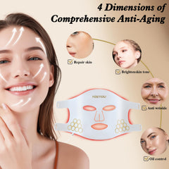 Close-up of silicone surface on the YOEYOU mask for comfortable skin contact.