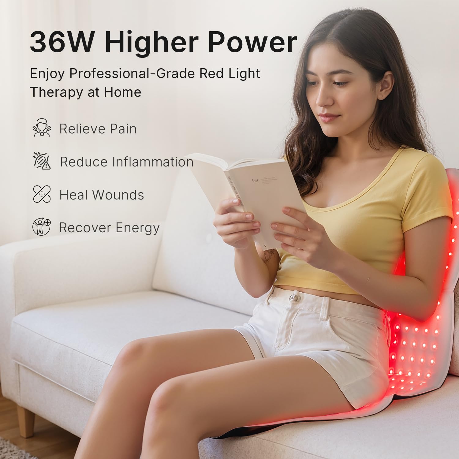 YOEYOU red light therapy pad supports post-workout relaxation.