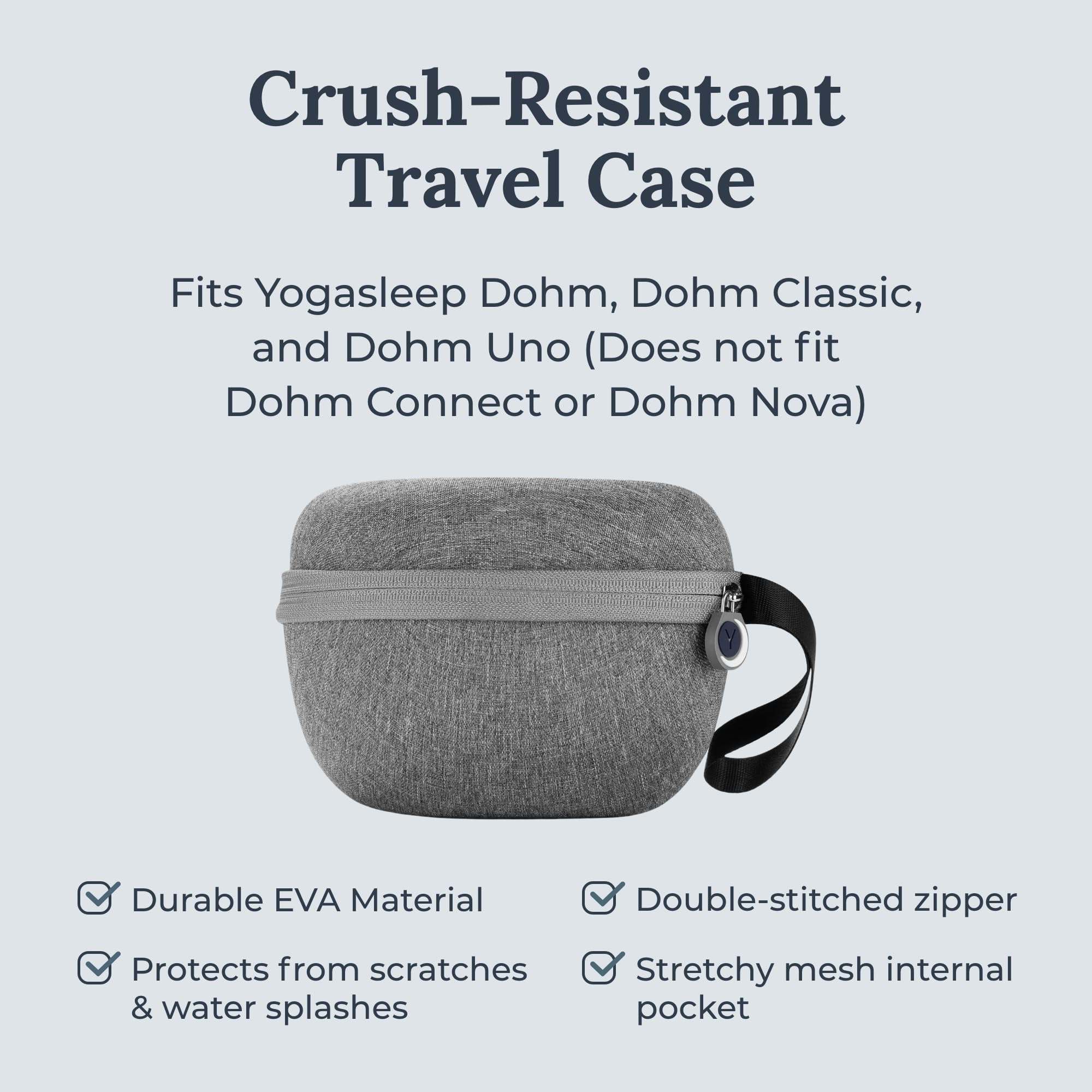 Yogasleep Dohm Classic white option beside the bed blends with any decor.