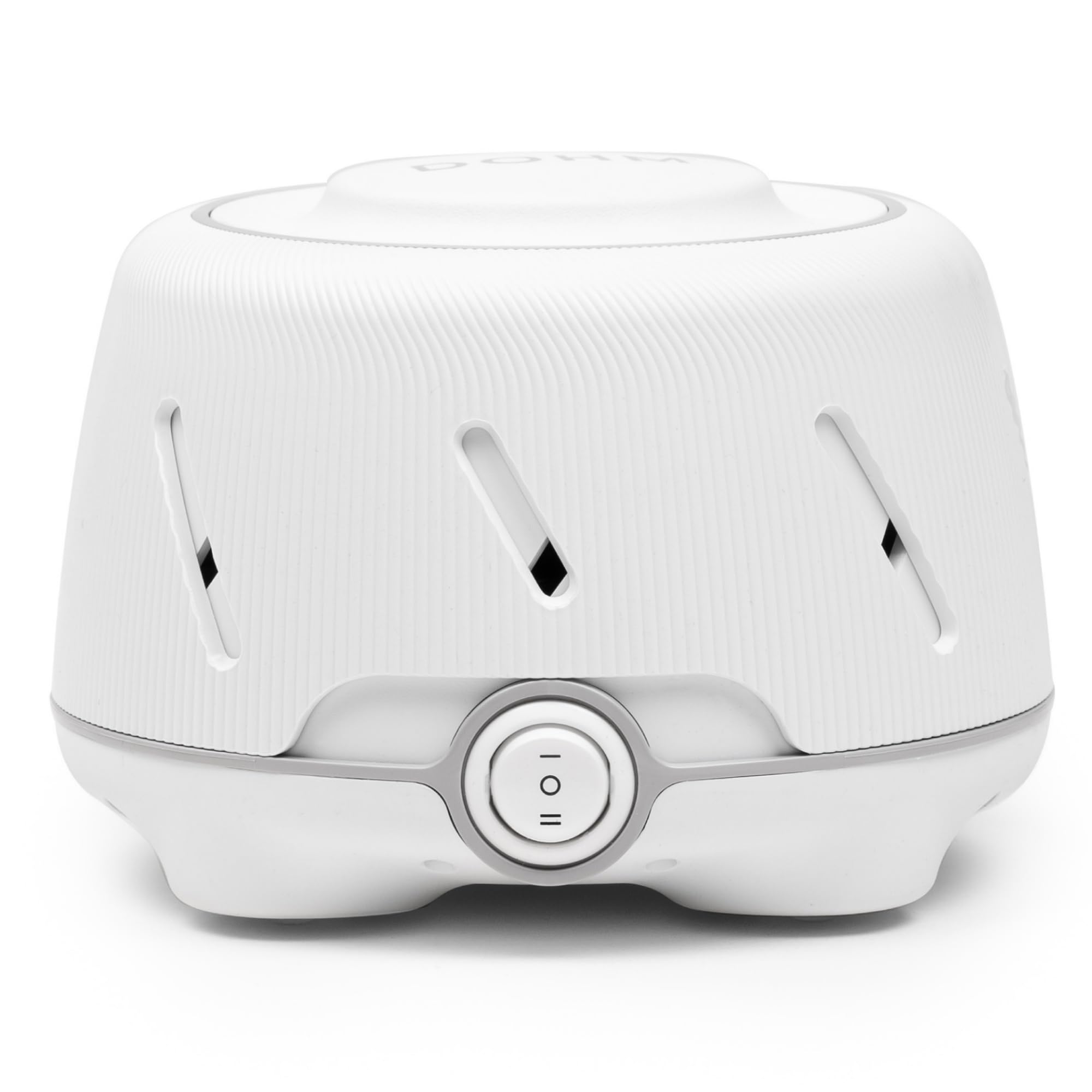 Yogasleep Dohm front view with dual-speed control for customizable sleep sounds.