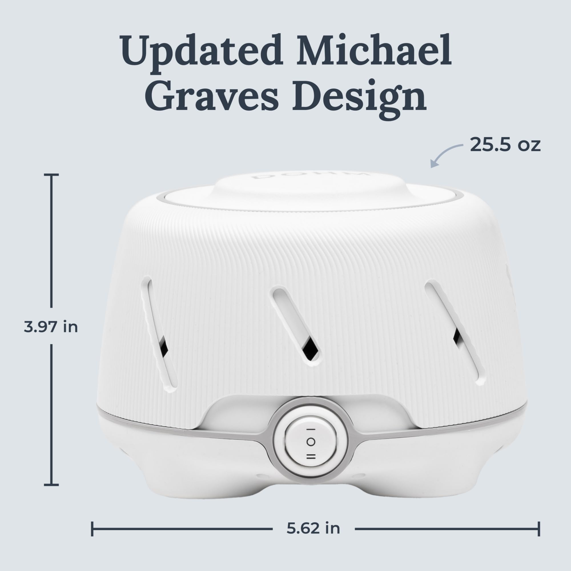 Yogasleep Dohm Michael Graves design blends with modern decor and calm ambiance.