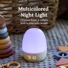 Yogasleep Light to Rise morning indicator shows yellow for quiet time and green for wake
