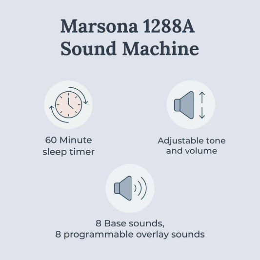 Yogasleep Marsona control panel with touch buttons for simple session setup.