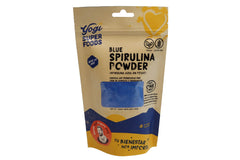Yogi Super Foods blue spirulina powder bag for smoothies, enhanced protein and color.