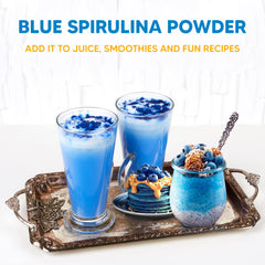 Raw and gluten-free blue spirulina powder from Yogi Super Foods.