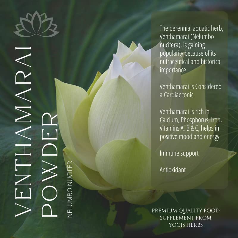 YOGIS HERBS Venthamarai powder jar on shelf demonstrates convenient, fresh supply.