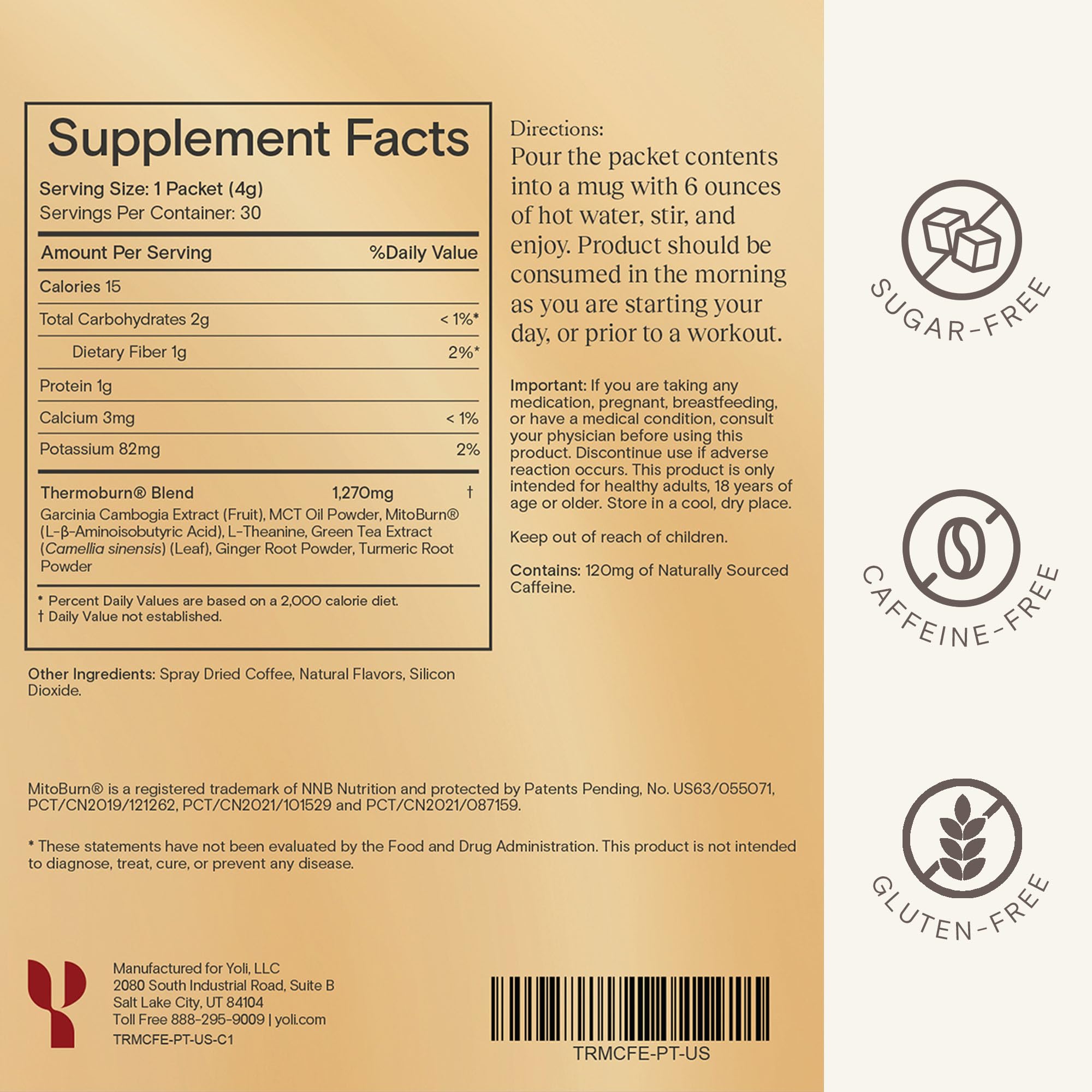 Close-up of the Thermoburn blend ingredients inside CaféTrim.
