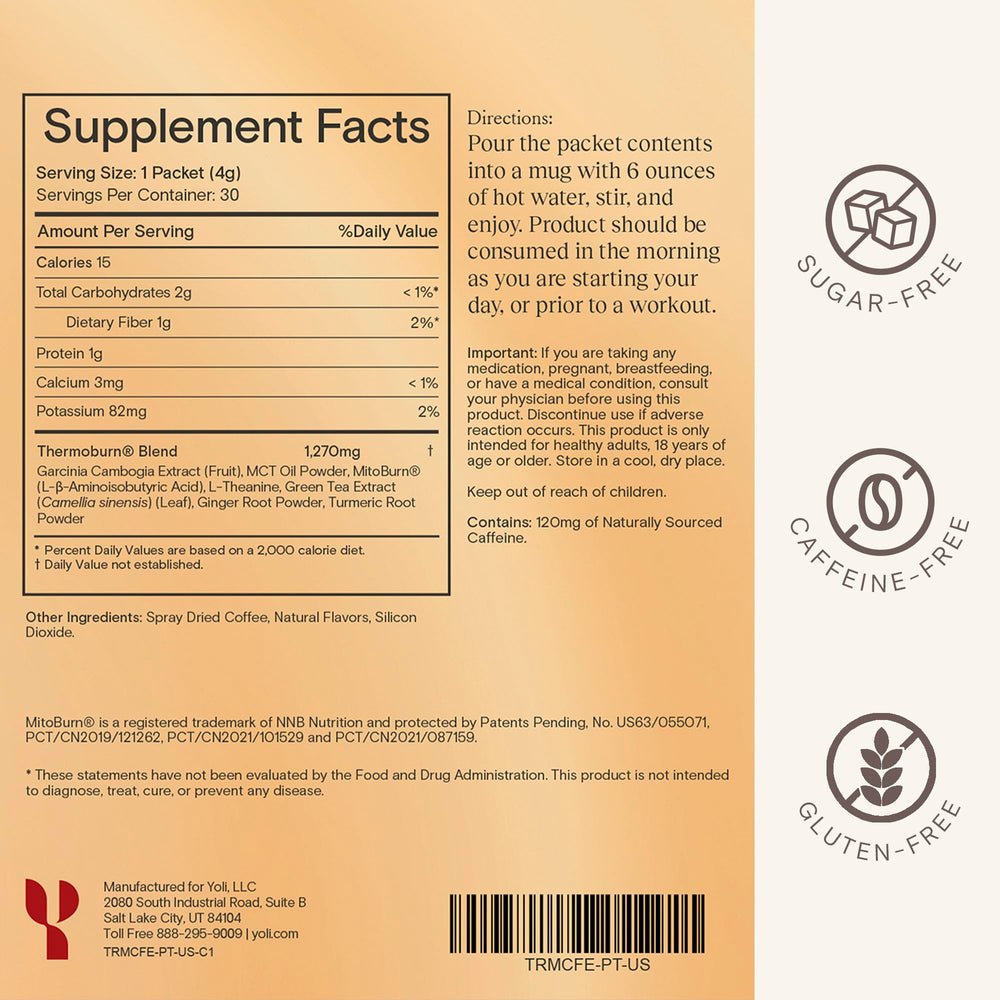 Close-up of the Thermoburn blend ingredients inside CaféTrim.