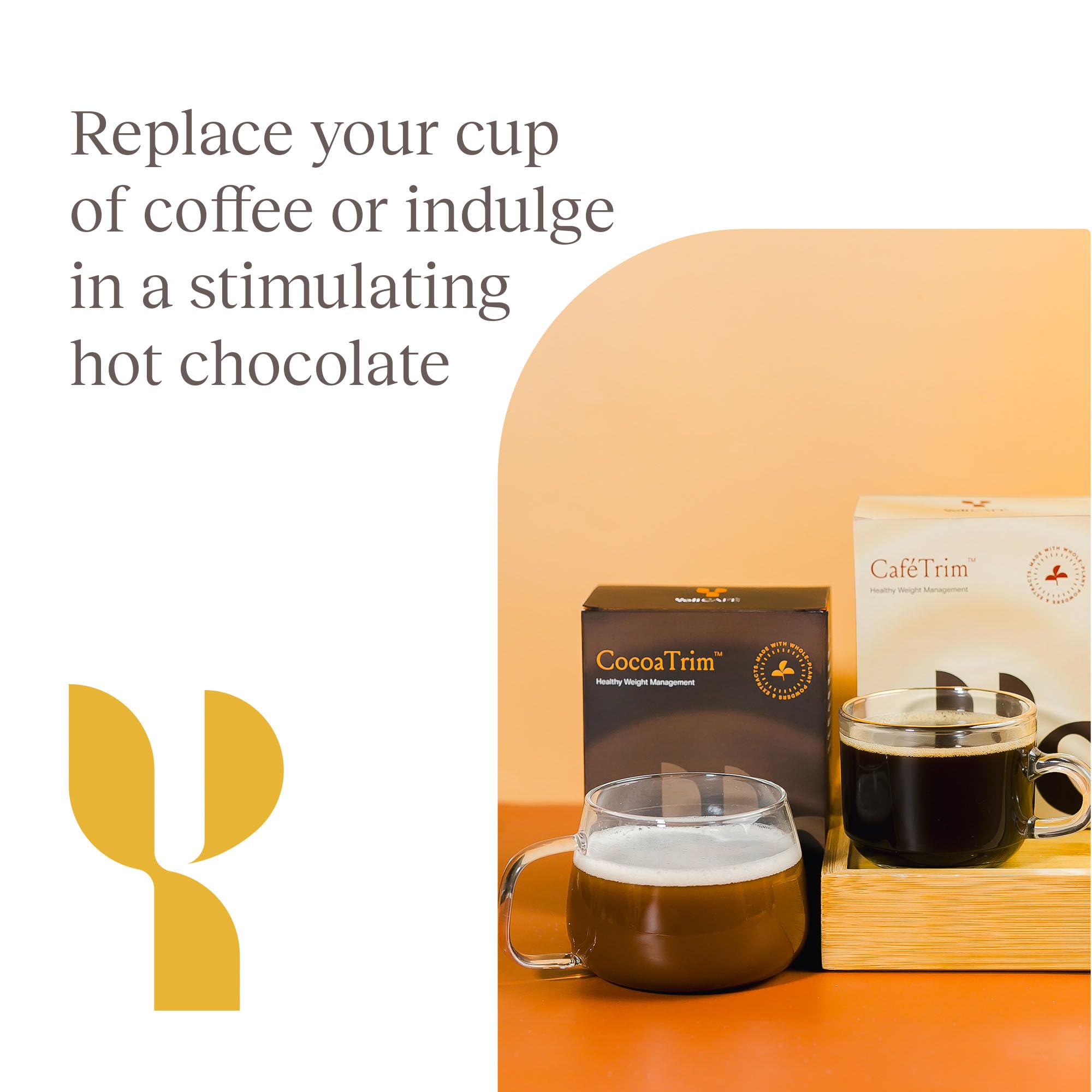 CaféTrim packaging next to workout gear for energized workouts.