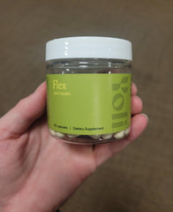 Yoli Flex bottle back label with ingredients for joint health.