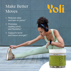 Yoli Flex scoop with glass of water ready for use.