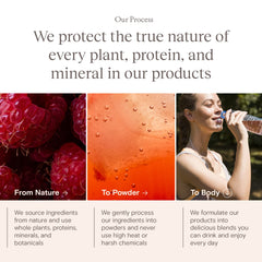 Close-up of Yoli Passion berry flavor decorative elements and fruits