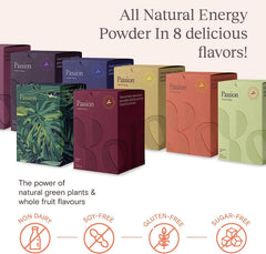 Green tea and guarana ingredients powering natural energy in Yoli Passion.
