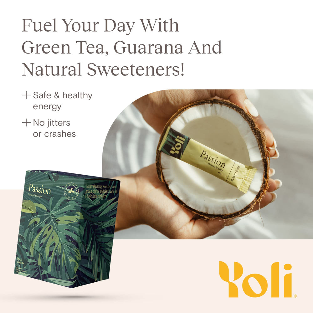 Yoli Passion green tea ingredients highlight natural energy from plants