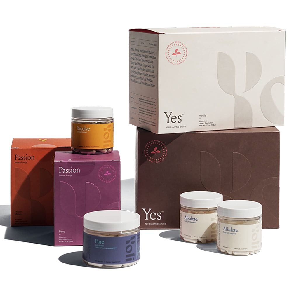 Yoli Transformation Kit bottle pour for easy daily prep.