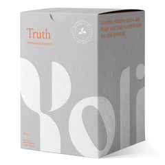 Yoli Truth citrus packet closeup for easy daily hydration with botanicals and minerals.