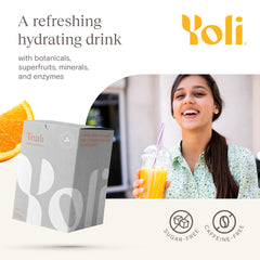 Yoli Truth hydration glass with ice ready for a revitalizing citrus sip.
