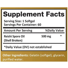 YongWell Reishi Spore Oil capsule-inside view reveals concentrated extract
