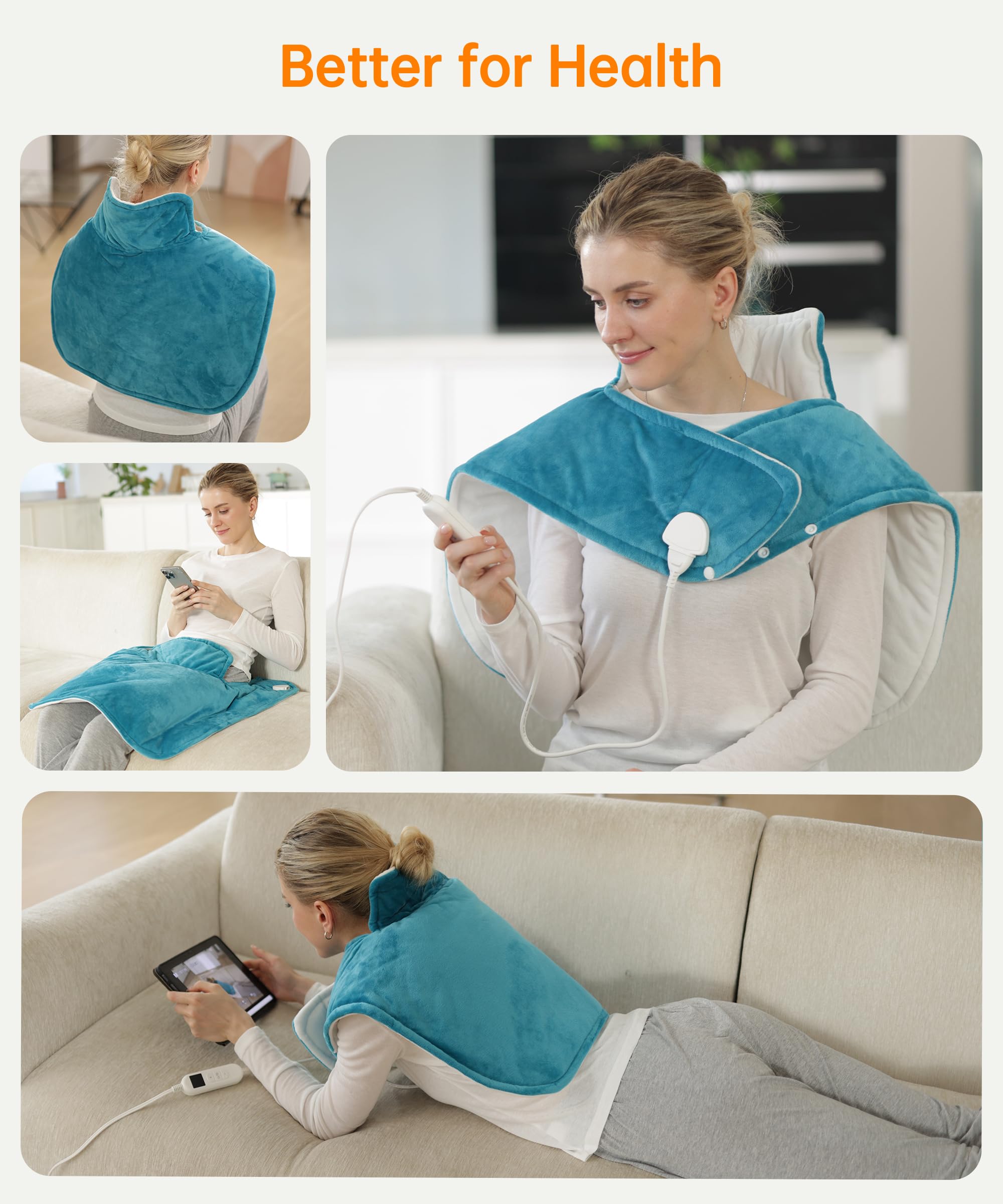 YONJION heating pad offers four time settings for flexible use
