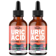 Yonrave liposomal uric acid drops bottle with berry profile and label clearly shown, ready for daily use.