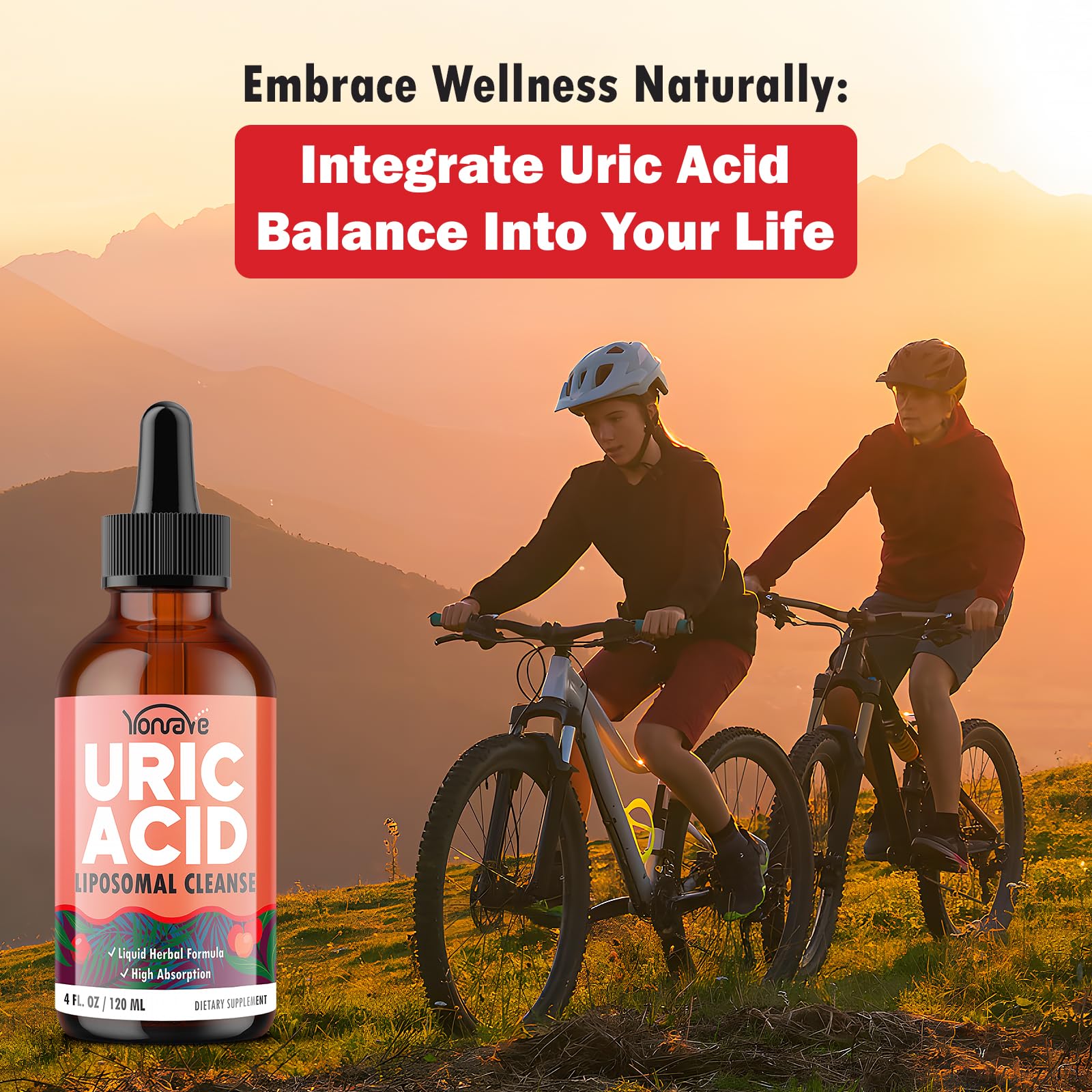 Yonrave Liposomal uric acid drops daily dose measuring bottle for easy routine.