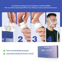 Monthly replacement suggested to maintain performance with Yosopherier HME filter.