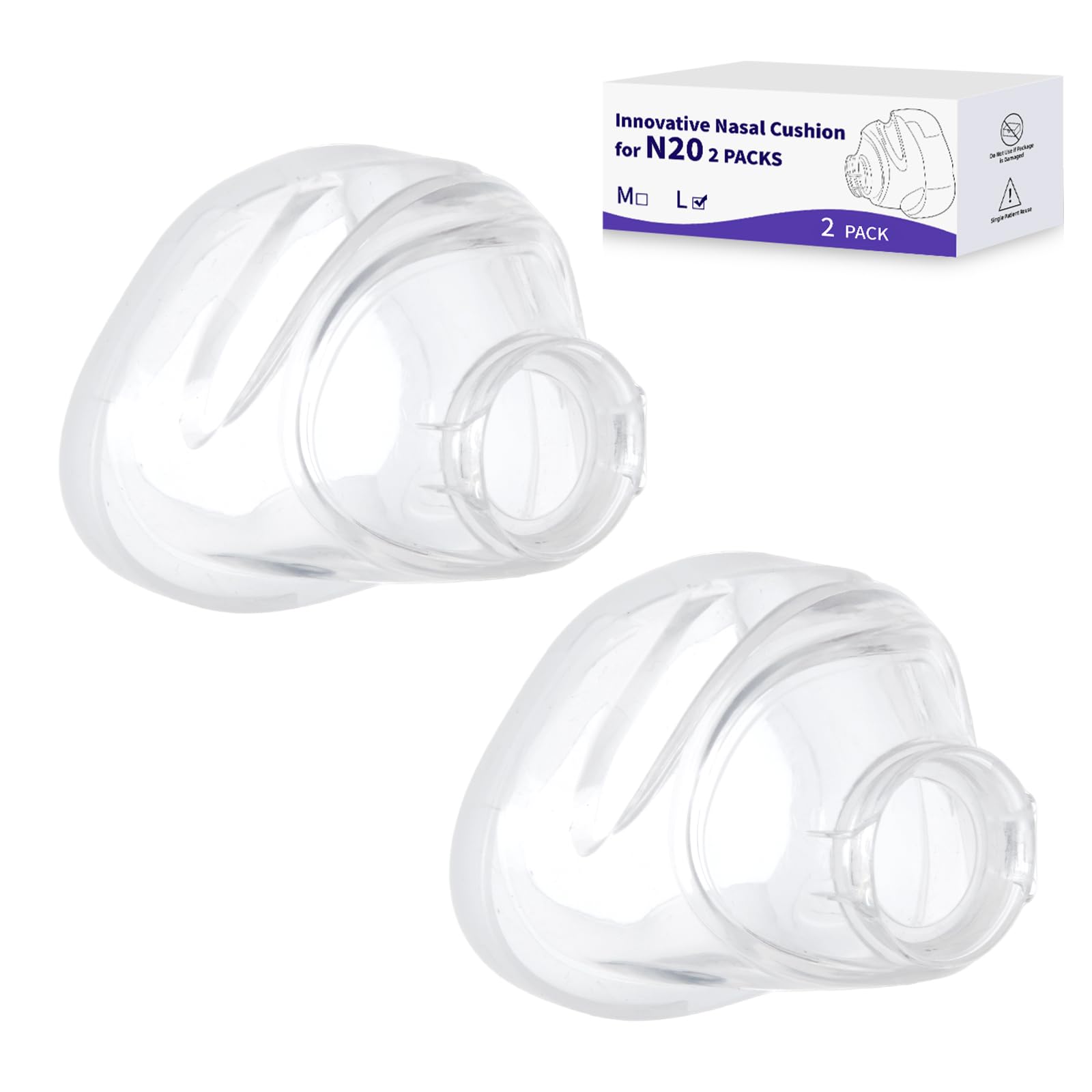Yosopherier nasal cushion for AirFit N20 frame with secure, comfortable seal.