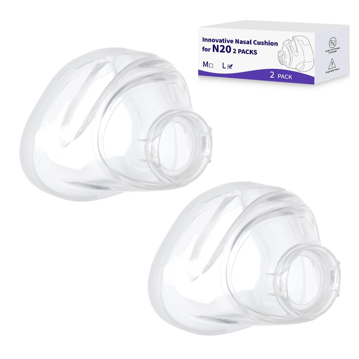 Yosopherier nasal cushion for AirFit N20 frame with secure, comfortable seal.