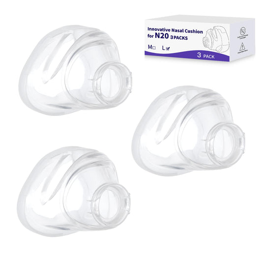 Yosopherier AirFit N20 nasal cushion showing clip compatibility for a secure seal
