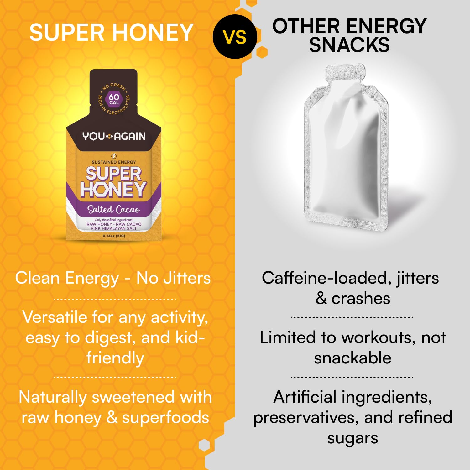 Athlete using You Again Super Honey Chocolate during a run for steady endurance